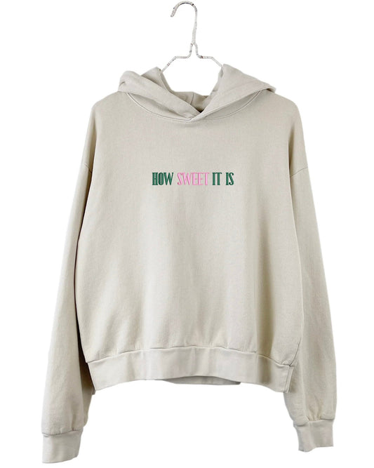 embroidered how sweet - lightweight hoodie