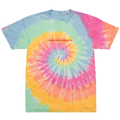 embroidered wbnc - oversized tie-dye tee