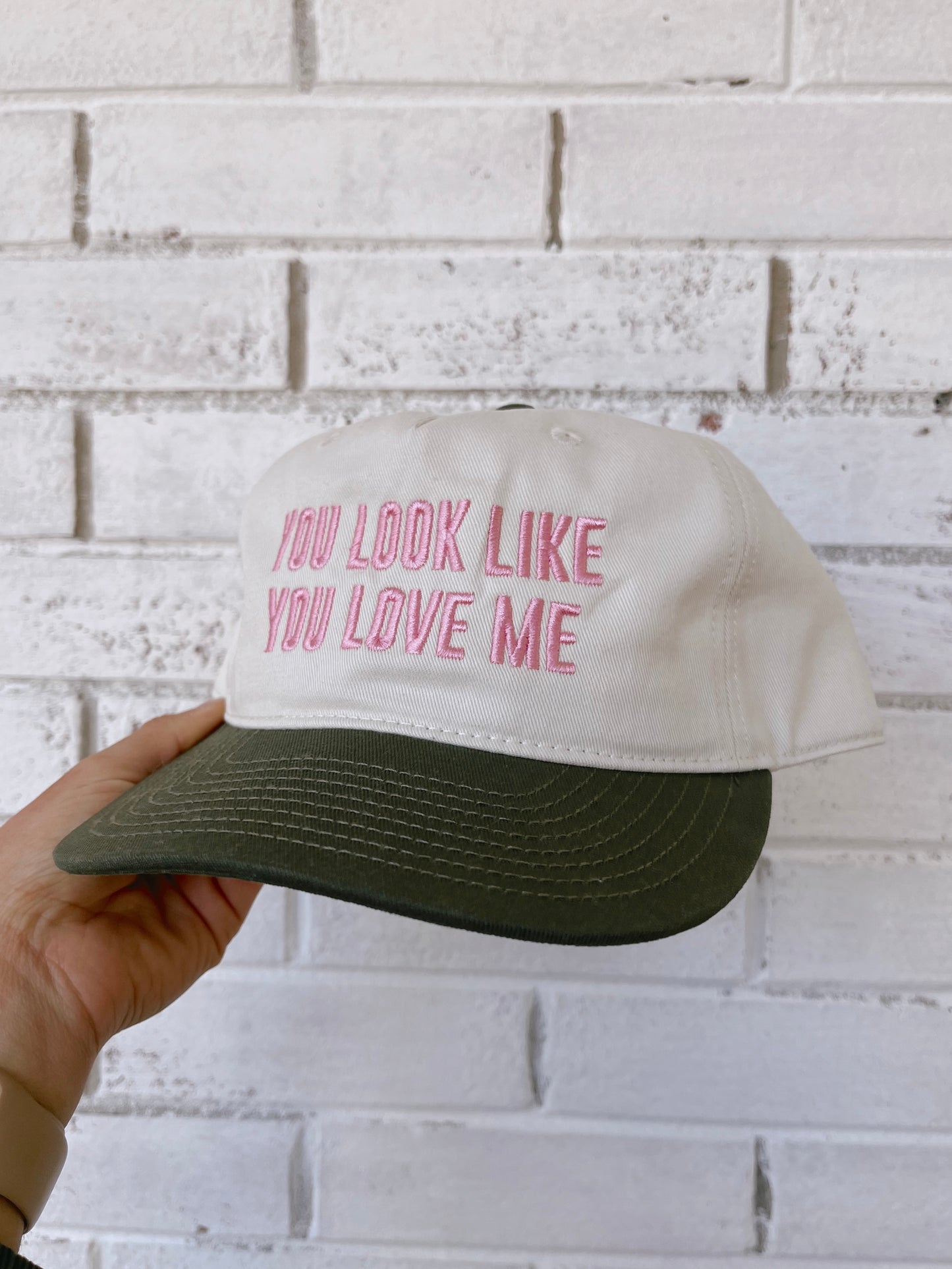 embroidered you look like you love me - snapback