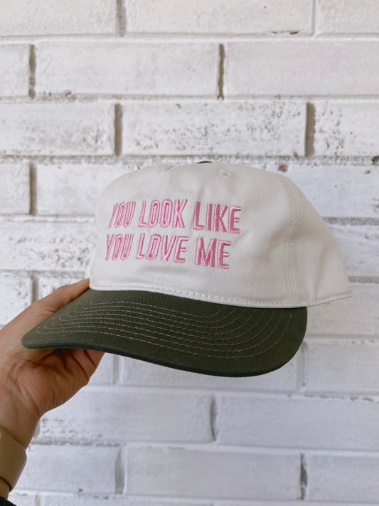 embroidered you look like you love me - snapback