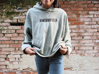 embroidered homebody club - lightweight hoodie