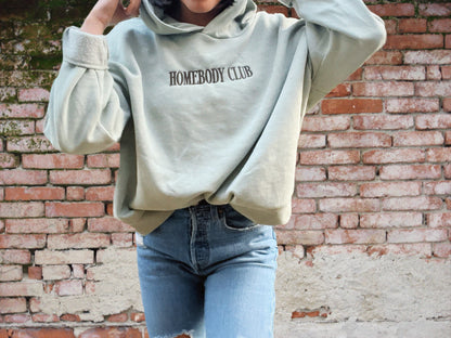 embroidered homebody club - lightweight hoodie